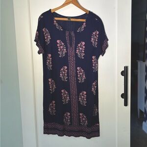 Lucky Brand t-shirt dress size xl blue floral boho
